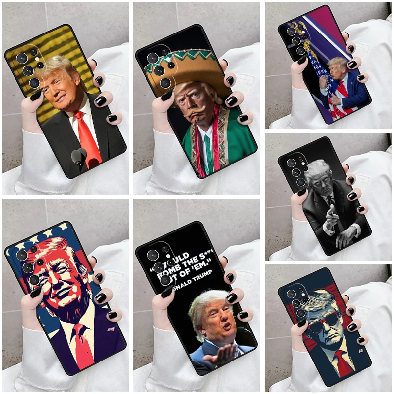 Phone Case For Samsung Galaxy S24 S23 S21fe S22 Ultra Plus Note 10 20 S8 S9 S10 Cover Bobblehead Donald Trump