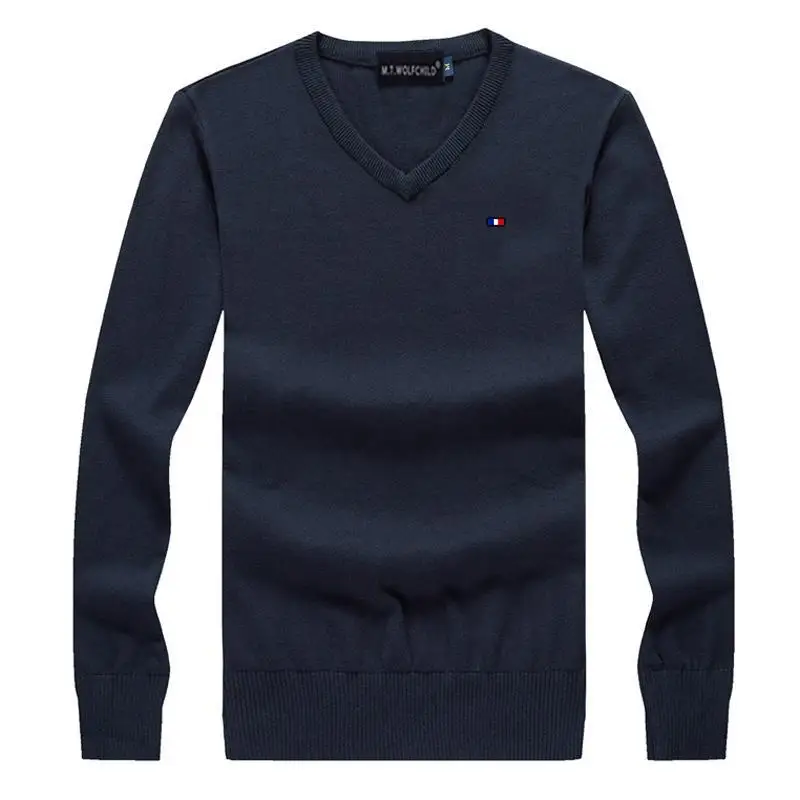 Autumn Men\'s jumpers Cotton Knitwear V-Neck Simple Solid Sweaters For Men Jersey Pullovers Men\'s Winter Clothes Knit Sweater Top