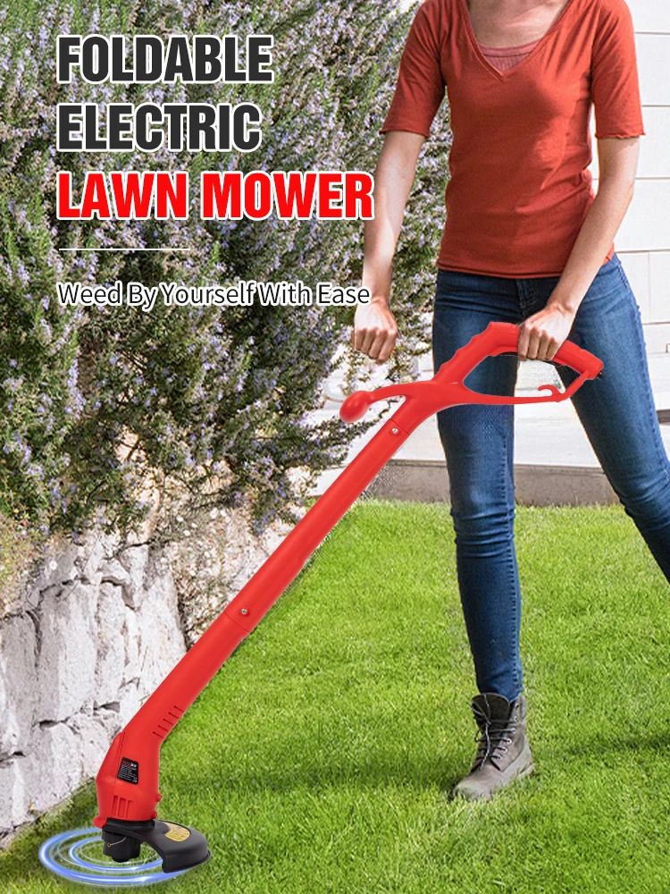 

Mini Electric Lawn Mower 220V 12500RPM Handheld Electric Foldable Lawn Mower Adjustable Electric Trimmer Garden Pruning Tool