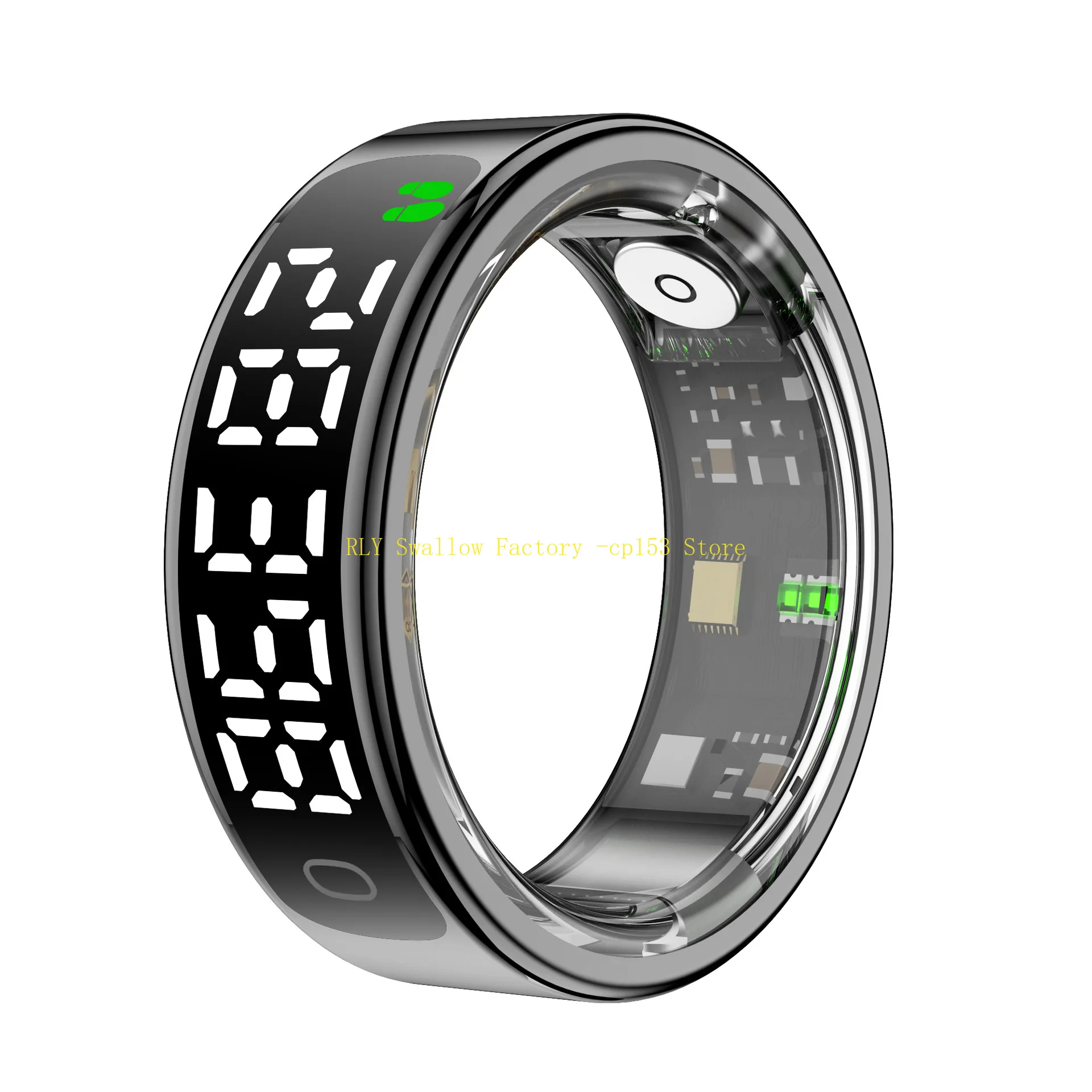 

R13 smart ring heart rate blood oxygen sleep exercise pedometer waterproof bluetooth photo with crystal compartment