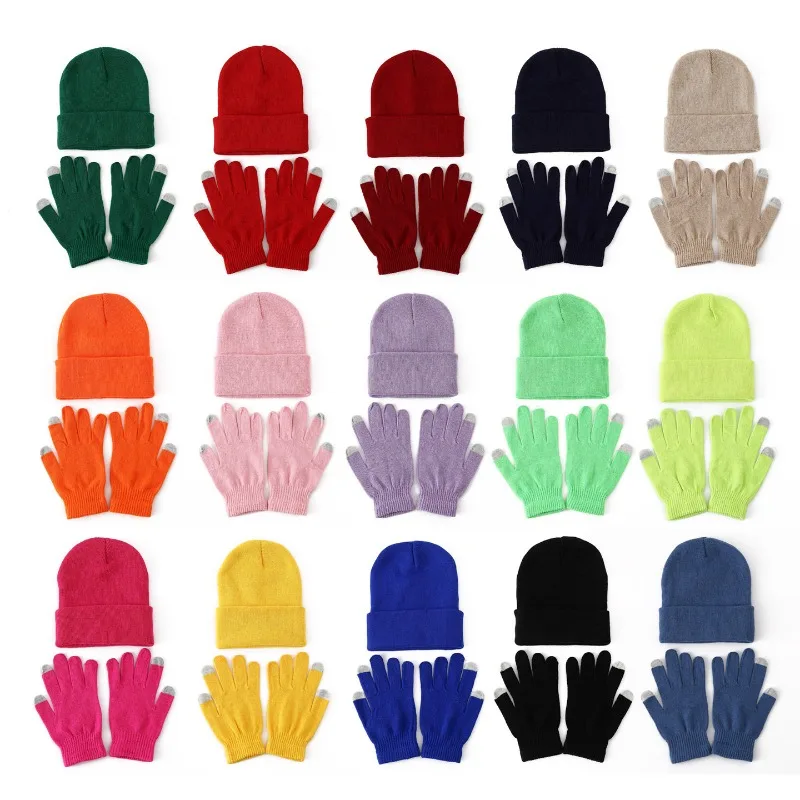 

2pc Set of Beanie Hat with Gloves,casual Unisex Pullover Mittens,suitable for Autumn Winter Warmth,suitable for Hiking,skiing
