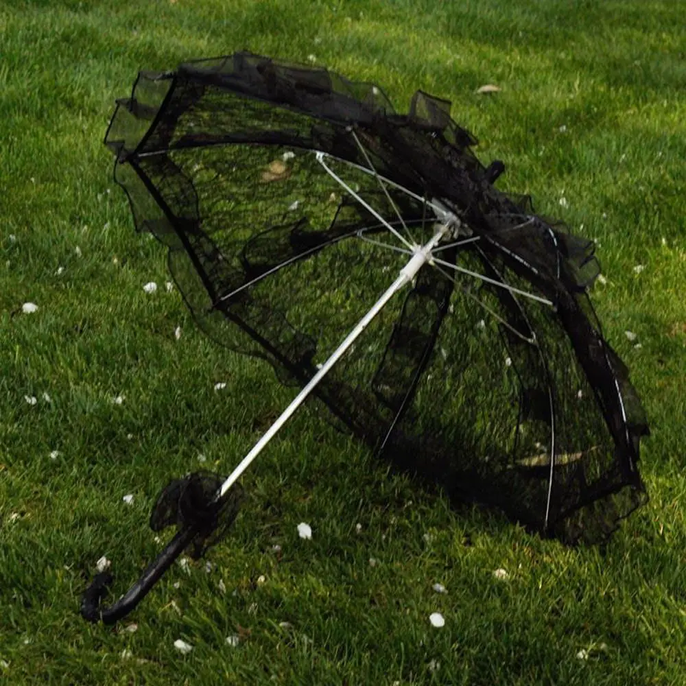 Hollow Out Craft Cotton Photography Props Lace Bridal Umbrella Long Handle Umbrellas Lace Floral Umbrella Embroidery Parasol image 5