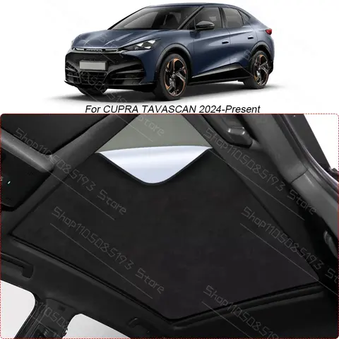 Car Suede Fabric Electrostatic Adsorption Sunroof Sunshade For CUPRA TAVASCAN 2024-2026 Heat Insulation Skylight Auto Accessor