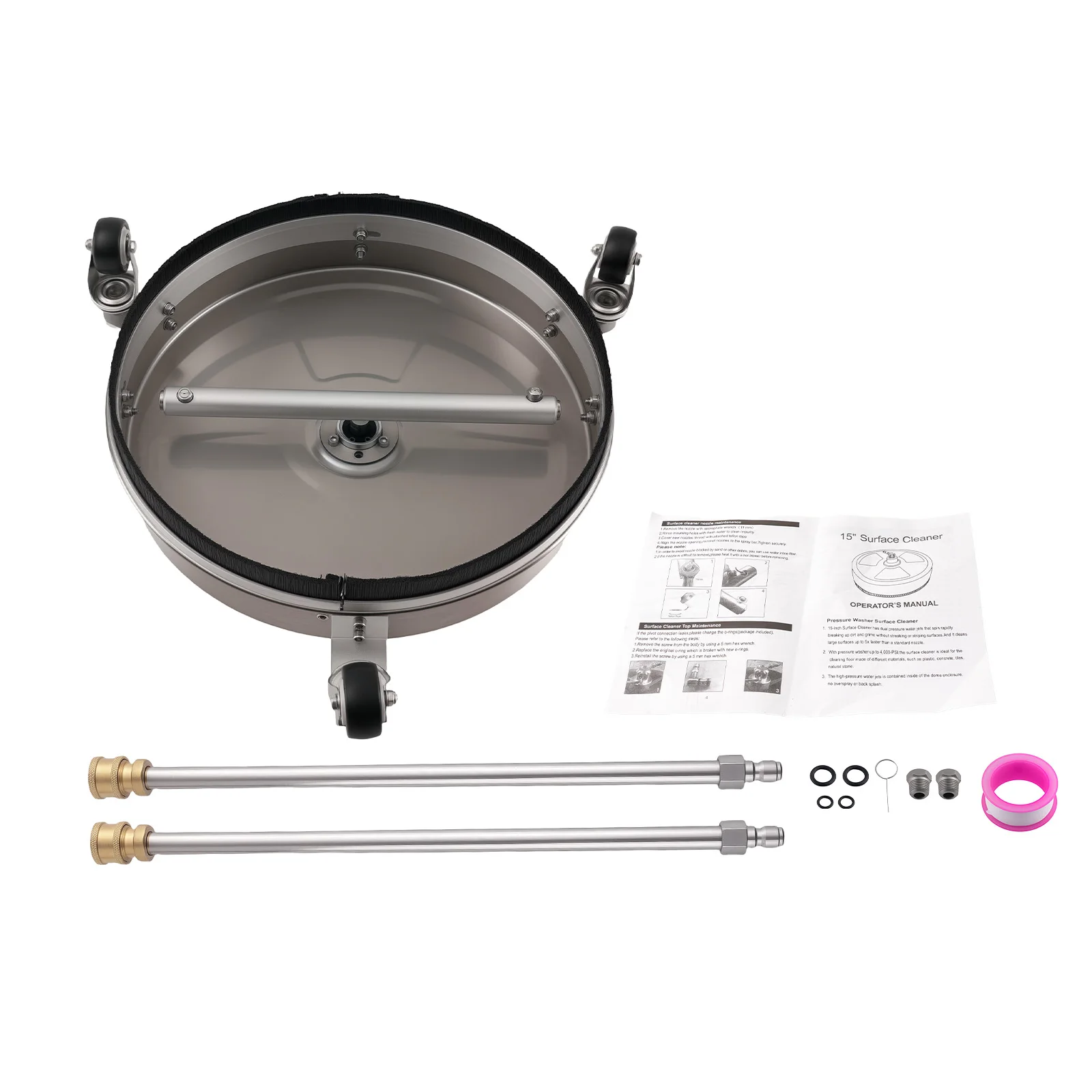 

15" Pressure Washer Surface Cleaner 4200 PSI w/ Extension Wands & Nozzles