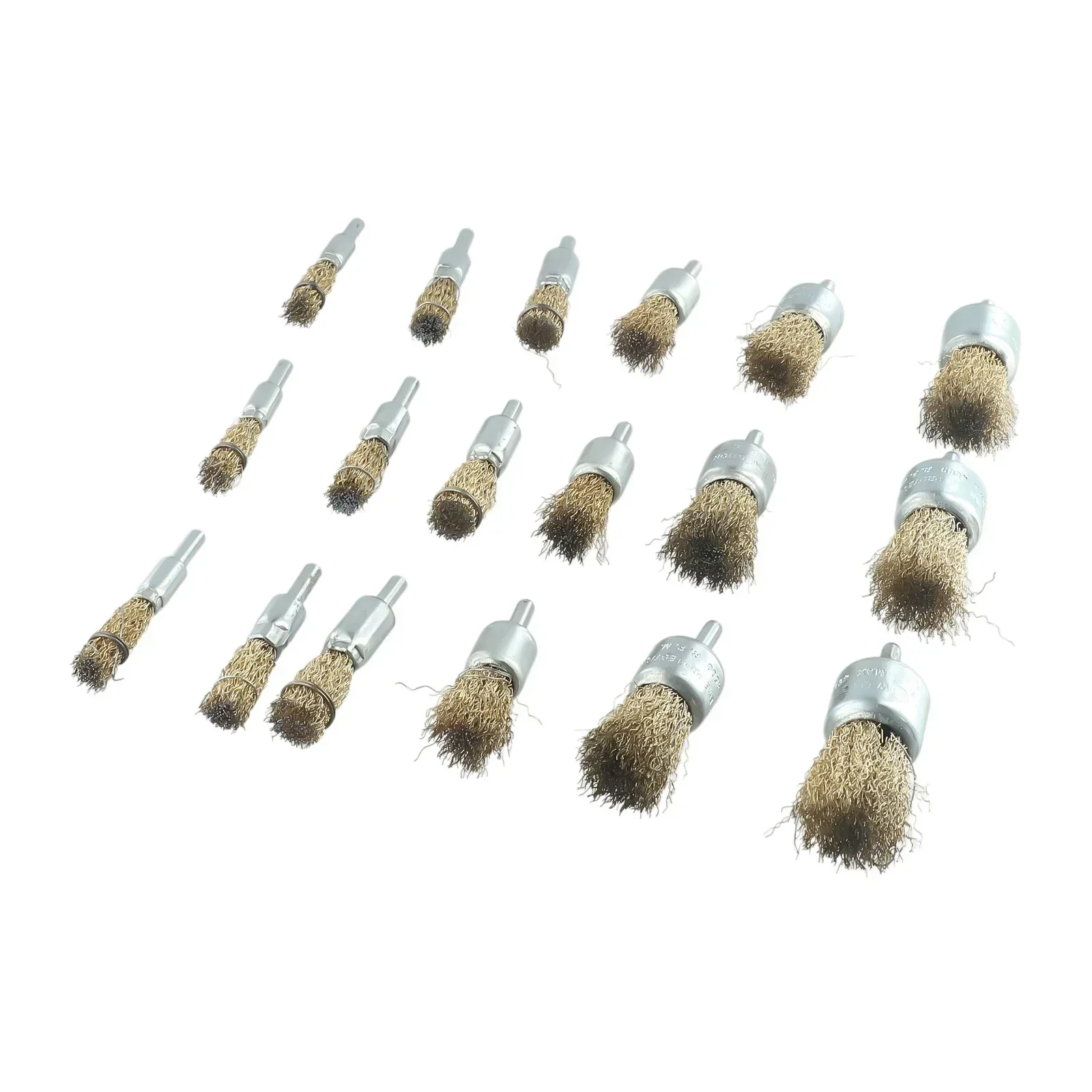 18pcs Drill Brushes Copper Plating Stainless Steel Wire Wheel 10-30mm 1/4\'\' Shank Rotary Tool Electric Grinder Polishing Tool