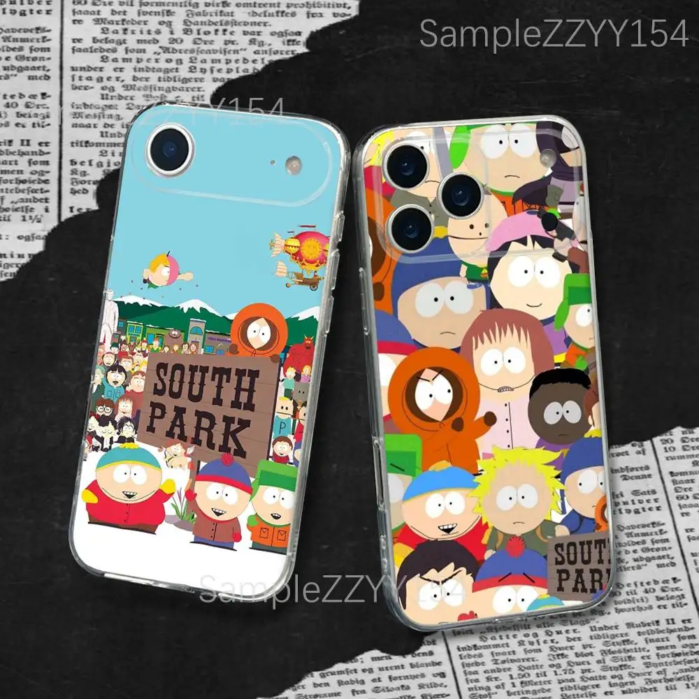 

S-South Funny P-Park Phone Case For iPhone 17,16,15,14,13,12,11 Pro,Max,Plus,X,XS,XR,SE4,E Mini Transparent Soft Cover