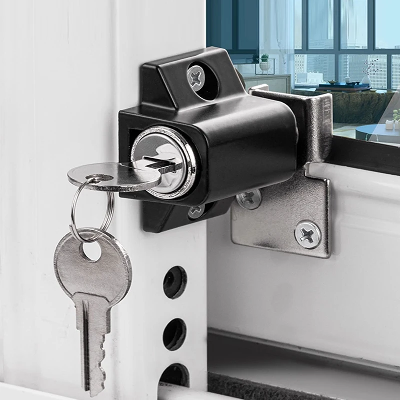 

1PCS Window Lock Plastic Steel Sliding Door Lock Aluminum Alloy Sliding Window Anti-theft Lock Door Window Safety Lock Limiter