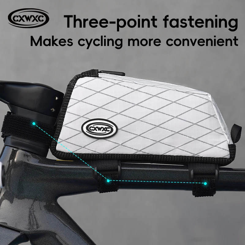 CXWXC Bike Top Tube Bag 1L Multi-Pocket Portable Bicycle Frame Bag 3-Point Strap Stable for MTB Road Bike Cycling Bag