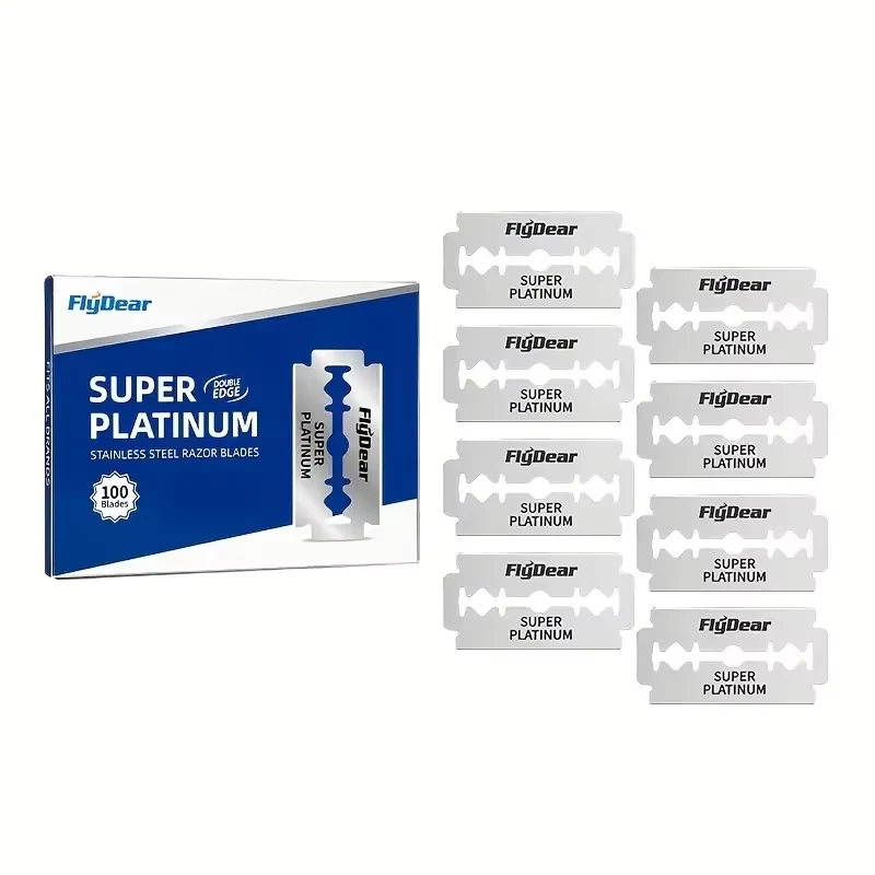 100pcs Double Edge Safety Traditional Classic Retro Stainless Steel Safety Razor Blades for Men's Shaving and Hair Removal Tool
