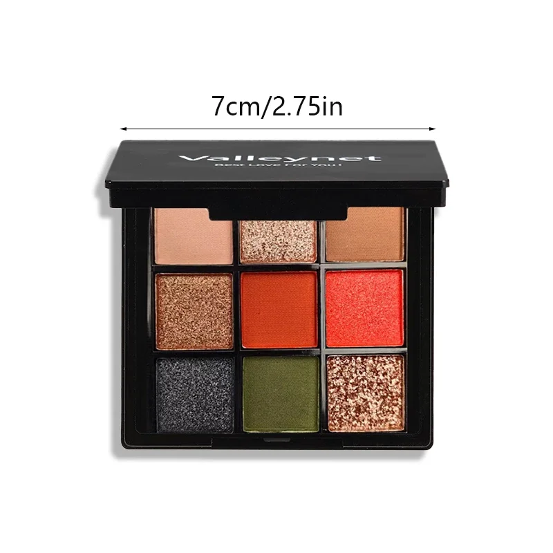 Slightly Drunk Red Wine 9-Color Eye Shadow Palette: Pearlescent Matte Metal Texture, Long-Lasting Waterproof & Sweat Proof