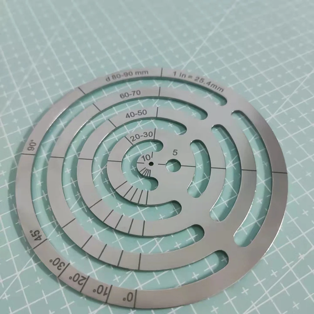 AB51 Leather Cutting Tools Corner Cutting Ruler Metal Concentric Circles Template Round Leather Corner Punch
