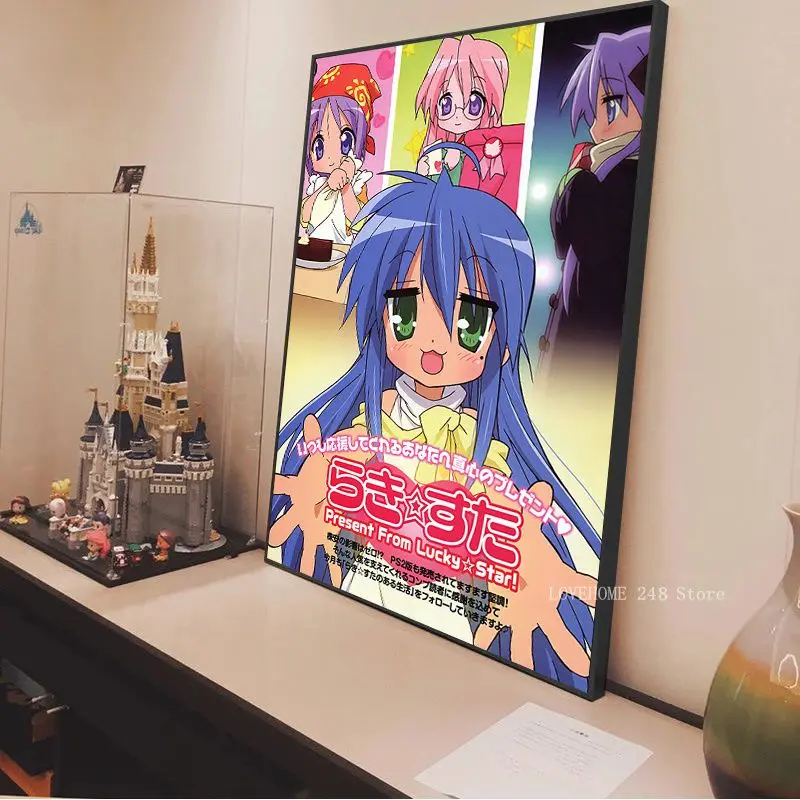 Lucky Star Anime Posters Sticky Vintage Room Bar Cafe Decor Room Wall Decor