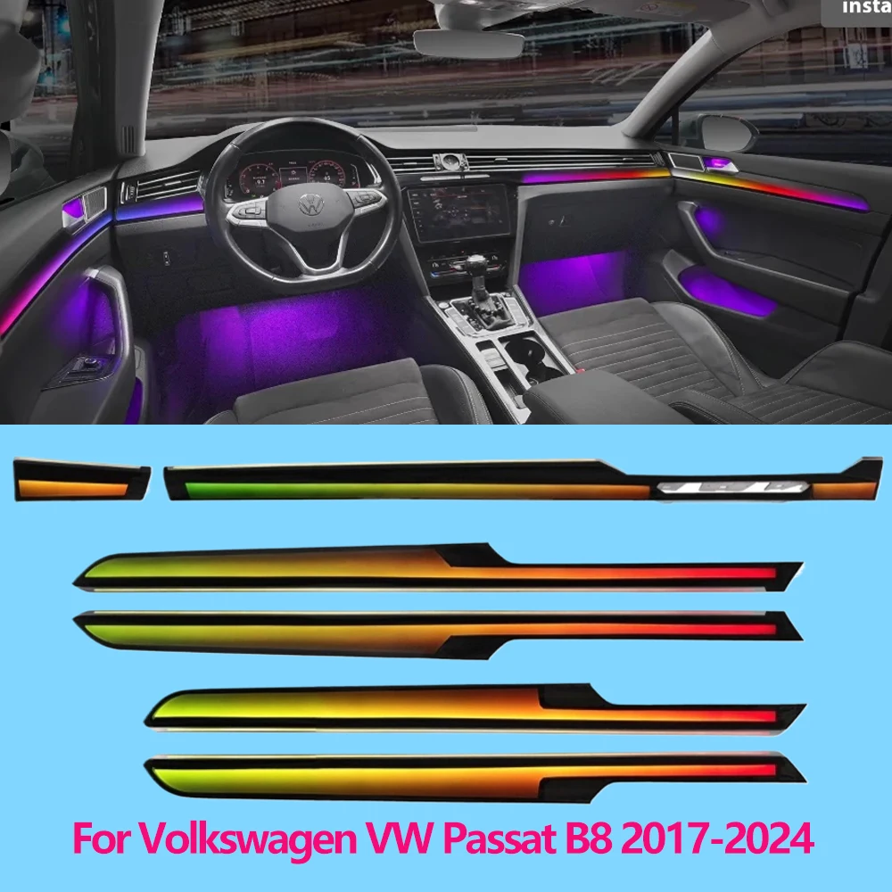 

Для Volkswagen VW Passat B8 2017-2024 Shadow Dynamic Ambient Light Светодиодная атмосферная лампа Интерьерная подсветка Intrior Refit