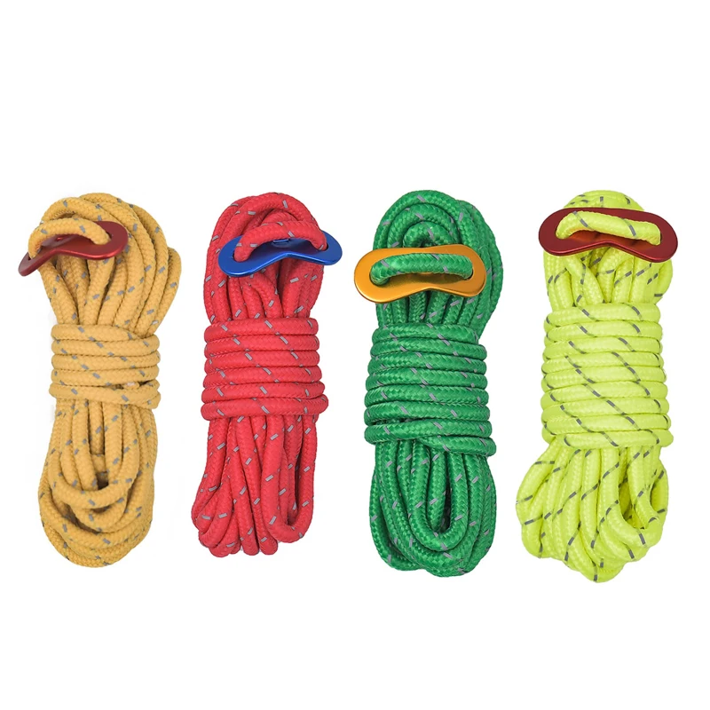 حبل تخييم سميك قوي للغاية في الهواء الطلق ، إكسسوارات خيمة مقاومة للرياح ، 4m ، 4m #3