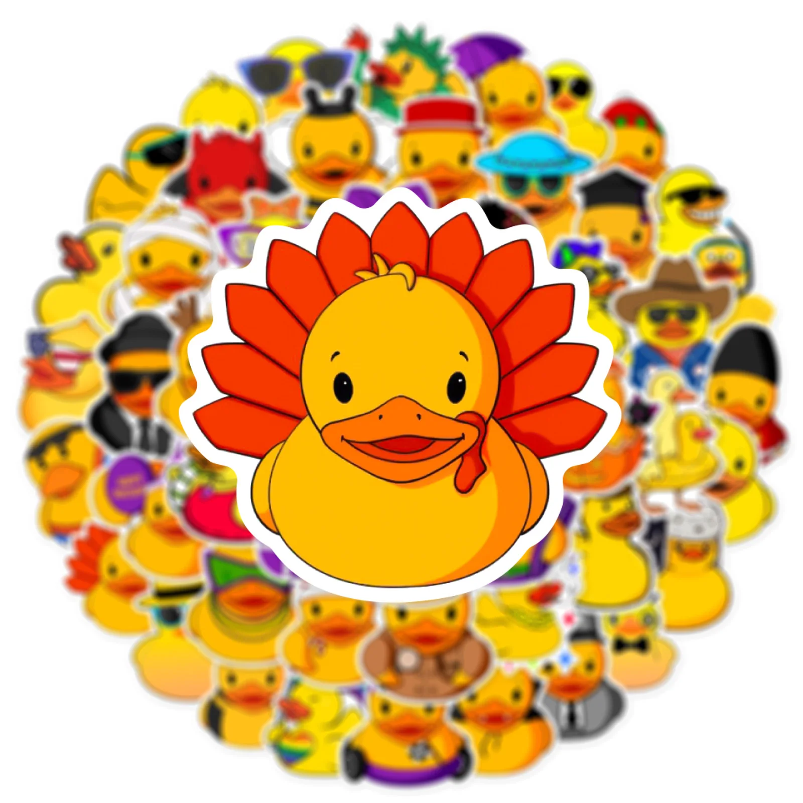 10/30/50pcs Creative Cute Duck Graffiti Sticker Mobile Phone Laptop Diy Guitar Water Cup Kids Toys Notebook Decal Decor Sticker