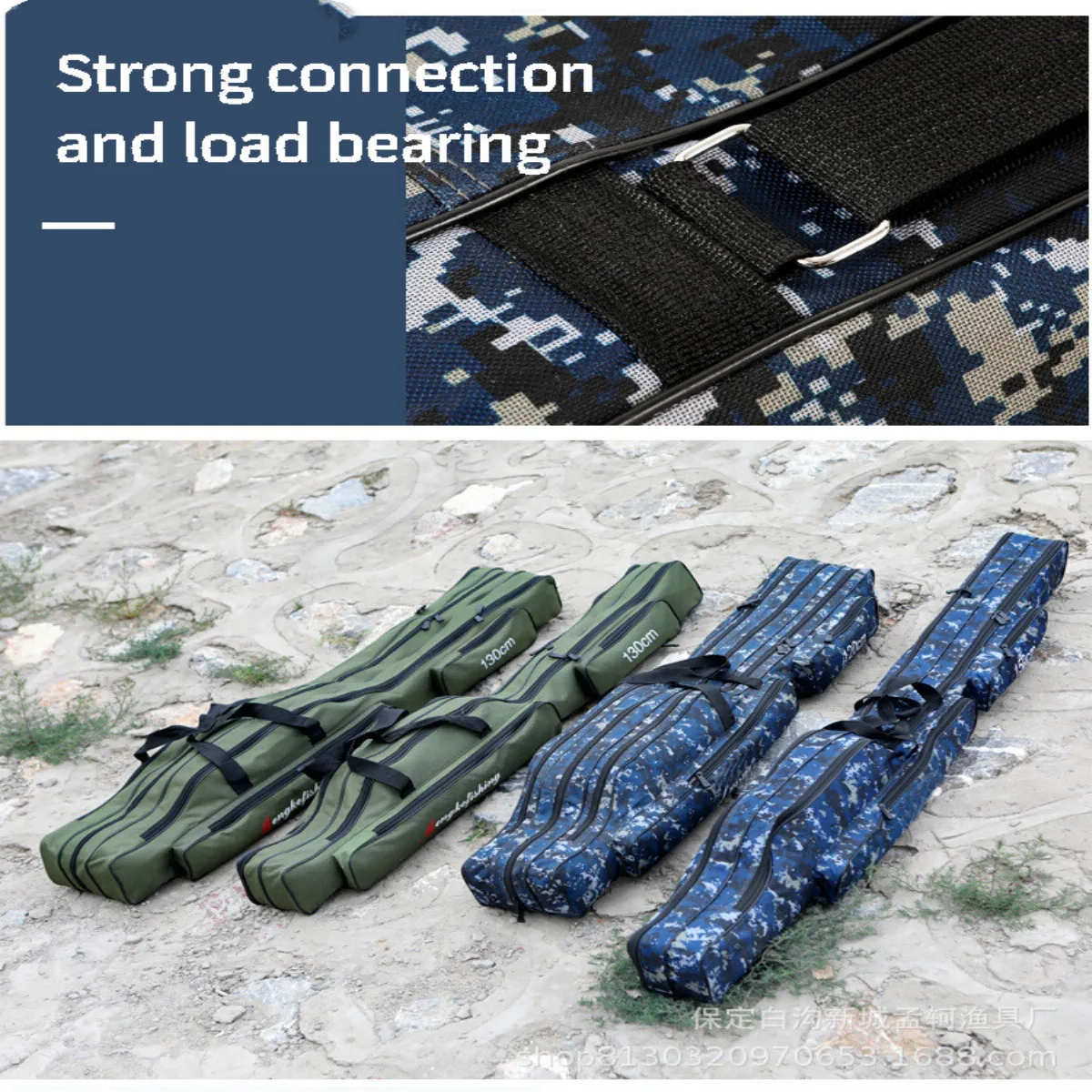 110/120/130/150cm Portable Foldable Fishing Rod Zipped Carrier Fish Pole Tools Storage Bag Case Fishing Bags Waterproof Oxford