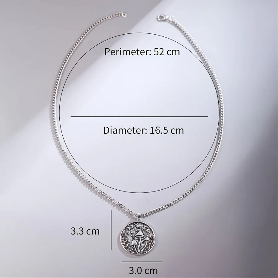1 Stück Halskette mit Pilzmuster-Anhänger