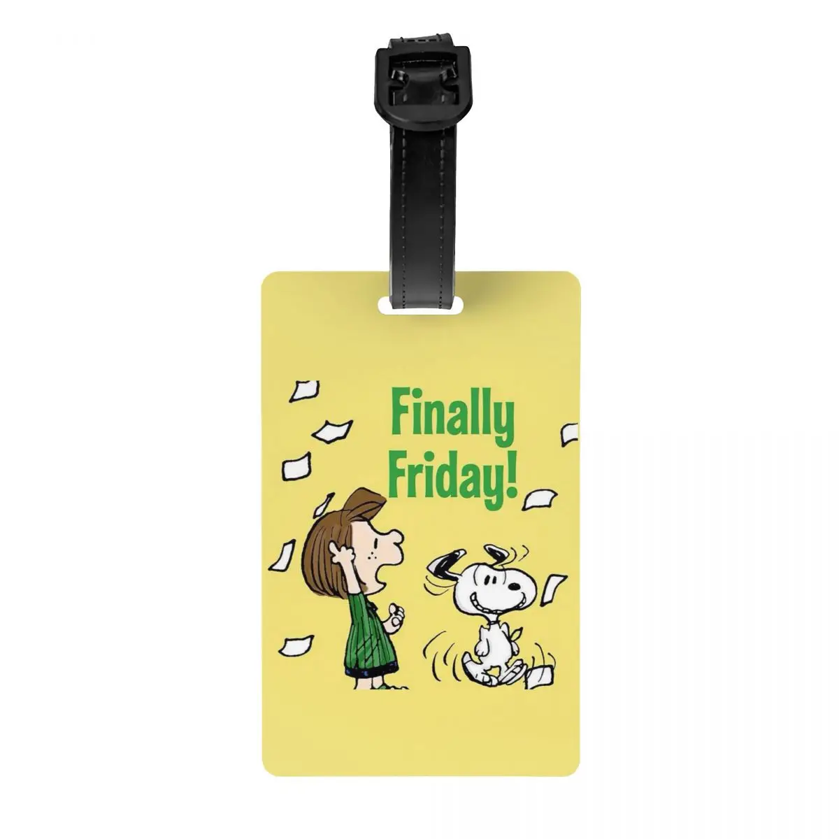 

Custom S-Snoopys Finally Friday Luggage Tag for Travel Suitcase Anime Privacy Cover ID Label