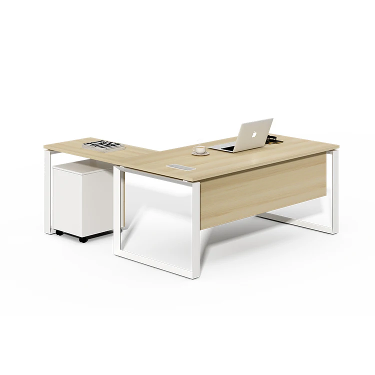 High End Mdf Wooden 1600 mm Ceo Office Executive Table With Side Cabinet