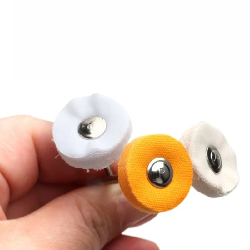 

10 шт., Т-образная ручка 2,35 мм, желтое/бежевое/отбеливающее тканевое колесо, ткань для полировки ювелирных изделий, вращающийся инструмент Dremel, аксессуары