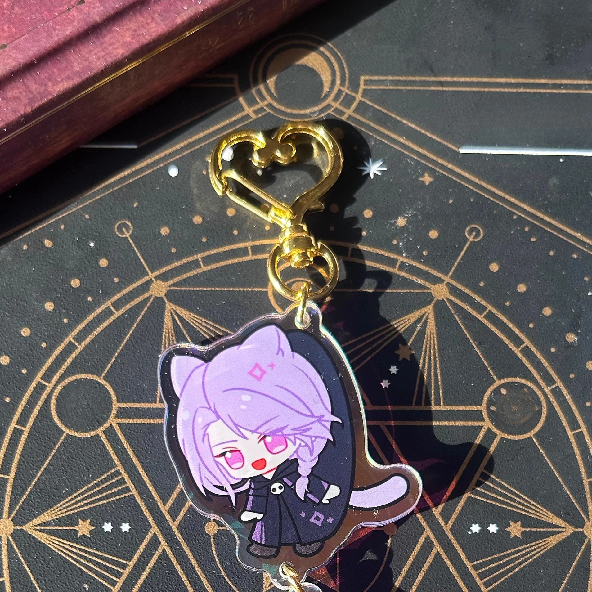 

Anime Hythlodaeus Cosplay Cartoon Acrylic Keyring Shake Fighter Widget Keyrings Keychain Pendants Fans Ambitus Accessories Gift