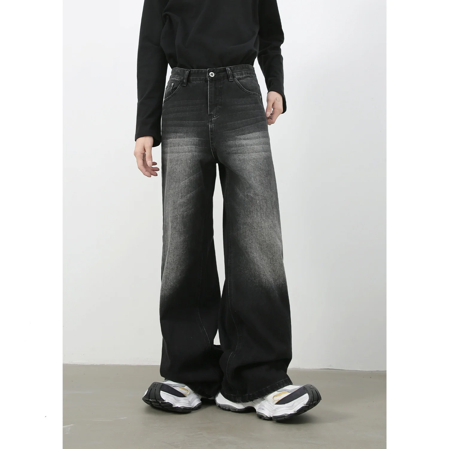 2025 New Y2K loose jeans men's streetwear retro fashion autumn high waisted pants loose wide leg denim pants men's