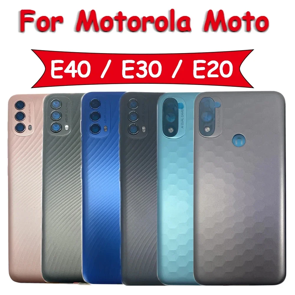 NEW Back Battery Cover Case Replacement Rear Door Housing Replacement For Motorola Moto E40 E30 E20 E7 Plus E6 Play G5 G10