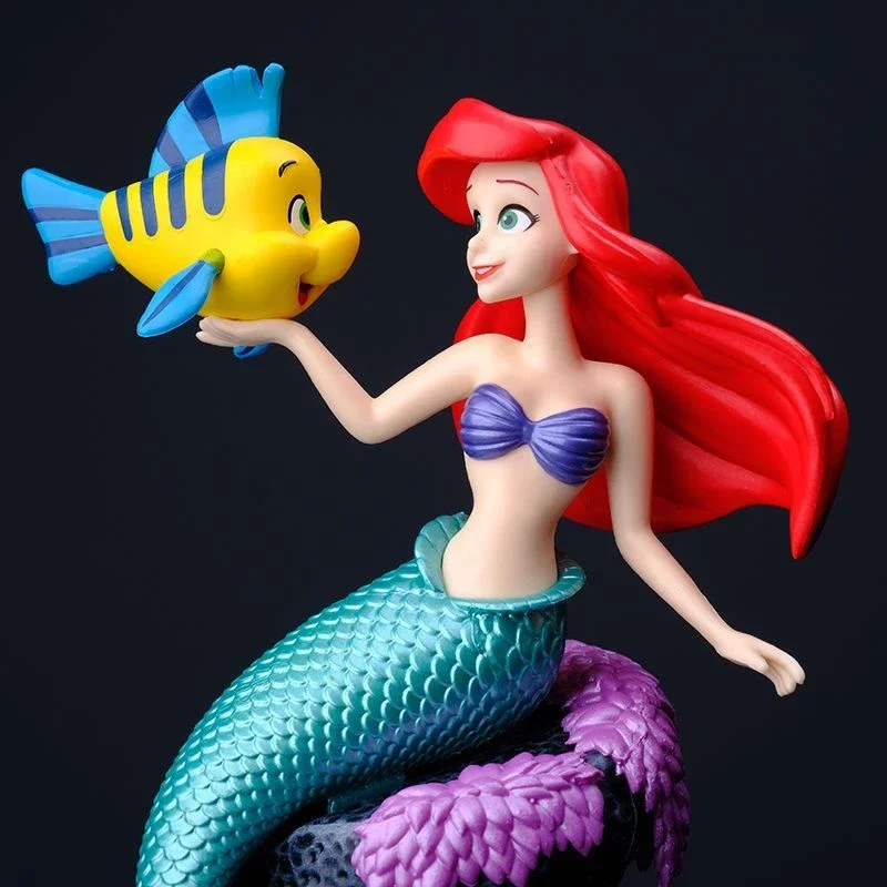 20cm Disney Mermaid Princess Ariel Figure Toy Cartoon Character Ariel Model Doll Cake Baking Decorative Room Ornament Kids Gifts