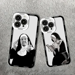 Smoking Nuns Art Ästhetische Handyhülle für iPhone 15 14 13 12 11 Mini Pro Max X XR 7 8 Plus Transparente Abdeckung