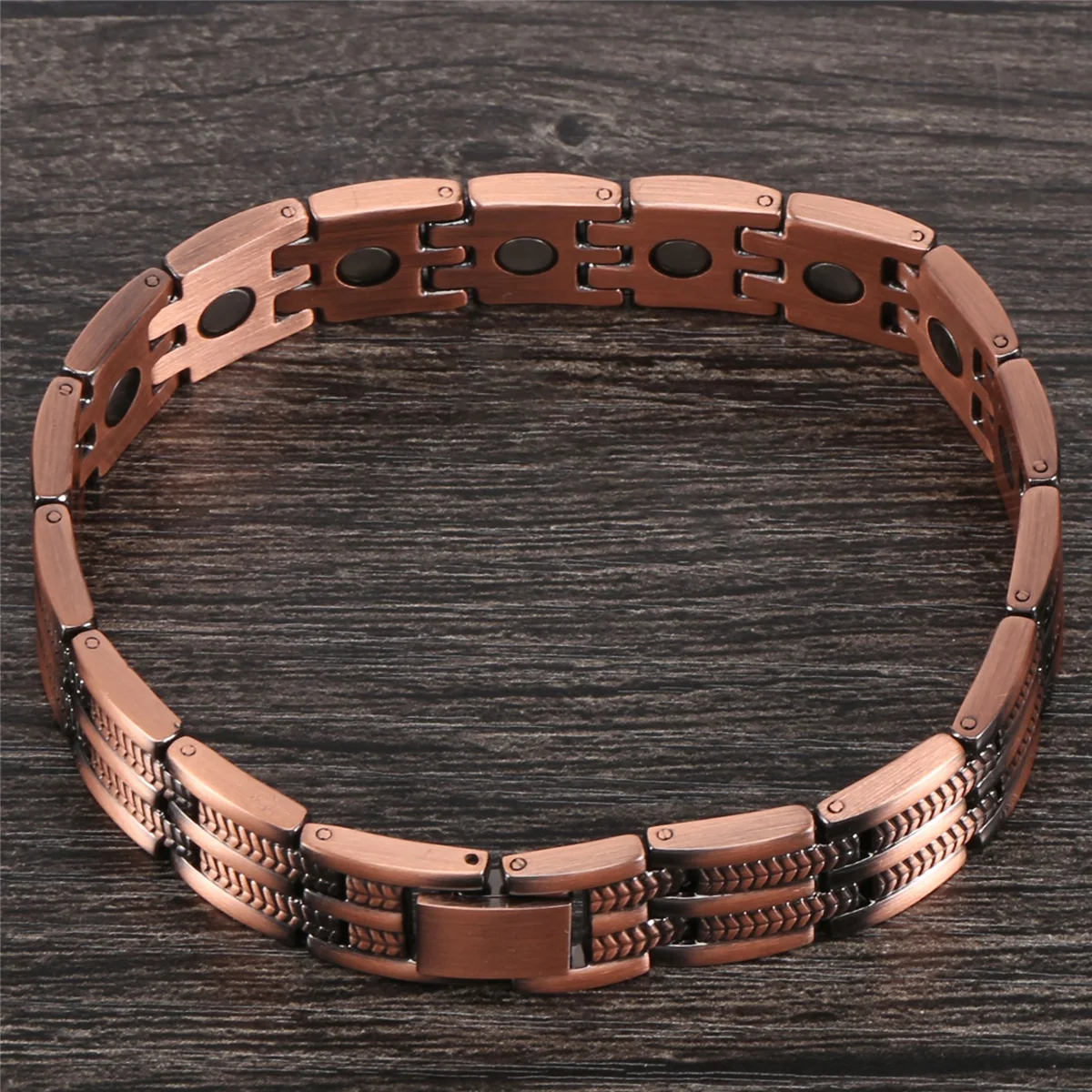 Mens Elegant Pure Copper Magnetic Therapy Link Bracelet Pain Relief for Arthritis and Carpal Tunnel Male Jewelry