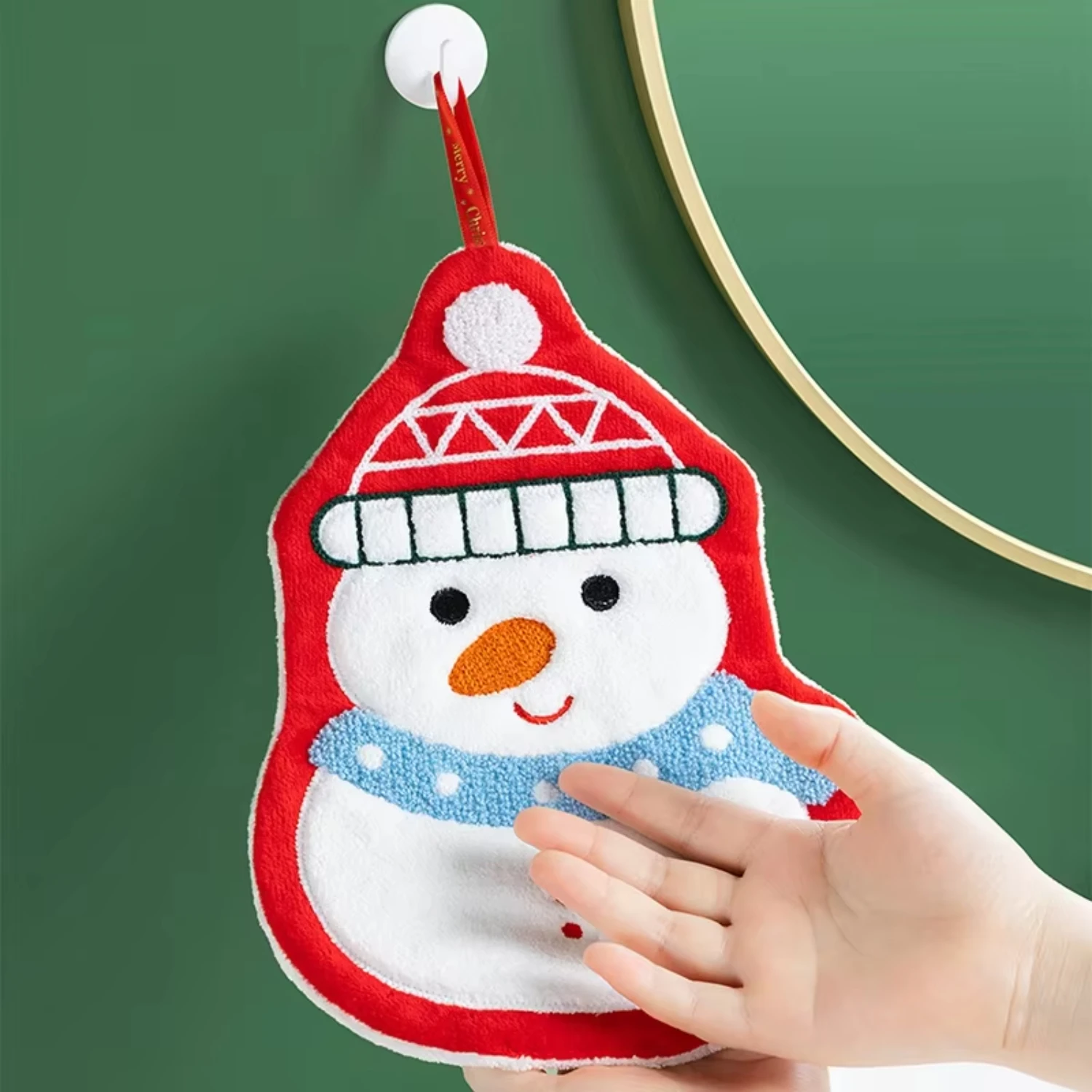 Christmas Hand Towel Decorative Serviettes Handkerchief Towel  Kitchen Bathroom Towel  Hands Absorbent Towel