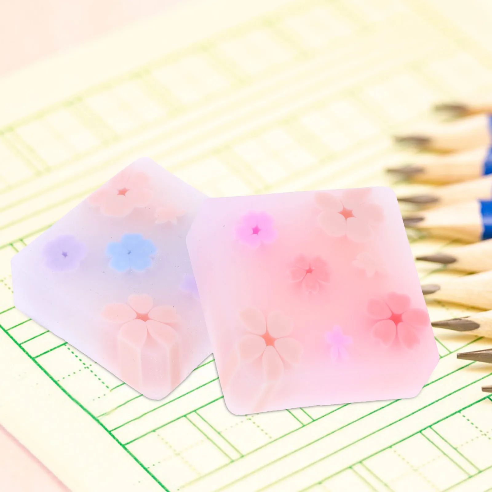 

32Pcs Jelly Color Erasers Cute Multi-Function Portable Pencil Erasers School Study Writing Supplies Bulk Pack Bright Colors