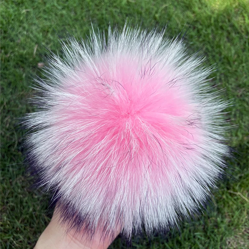 Weicher Bommel aus 100 % natürlichem Fuchspelz, Bommel aus Waschbärfell für Mützen, Mützen, Taschen, Schals – Detail 23