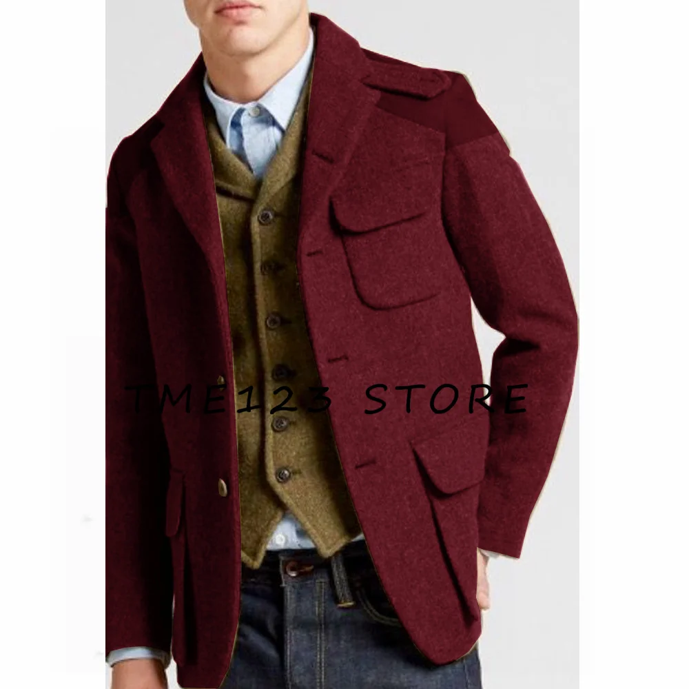 Cappotto di lana da uomo Business Casual French Street monopetto abbigliamento invernale da uomo Trench da uomo coreano inverno esterno