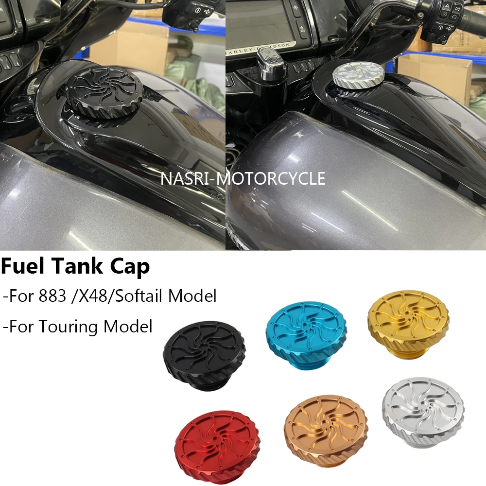 

Motorcycle Aluminum Fuel Tank Cap Oil Tank Gas Cover For Harley Sportster XL883 XL1200 Dyna Softial CVO Road Glide Street Glide