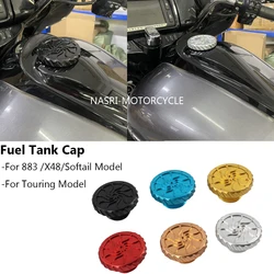 Motorcycle Aluminum Fuel Tank Cap Oil Tank Gas Cover For Harley Sportster XL883 XL1200 Dyna Softial CVO Road Glide Street Glide