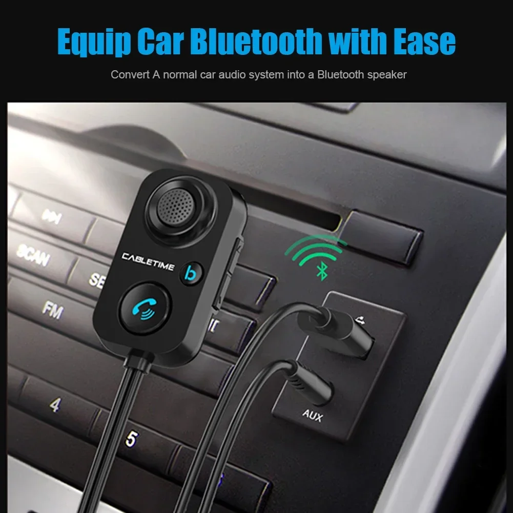 Bluetooth Receiver 5.1 AUX Audio 3.5mm Wireless Adapter for Hands-Free Car Amplifier Speaker Headphone Mini Bluetooth Receiver