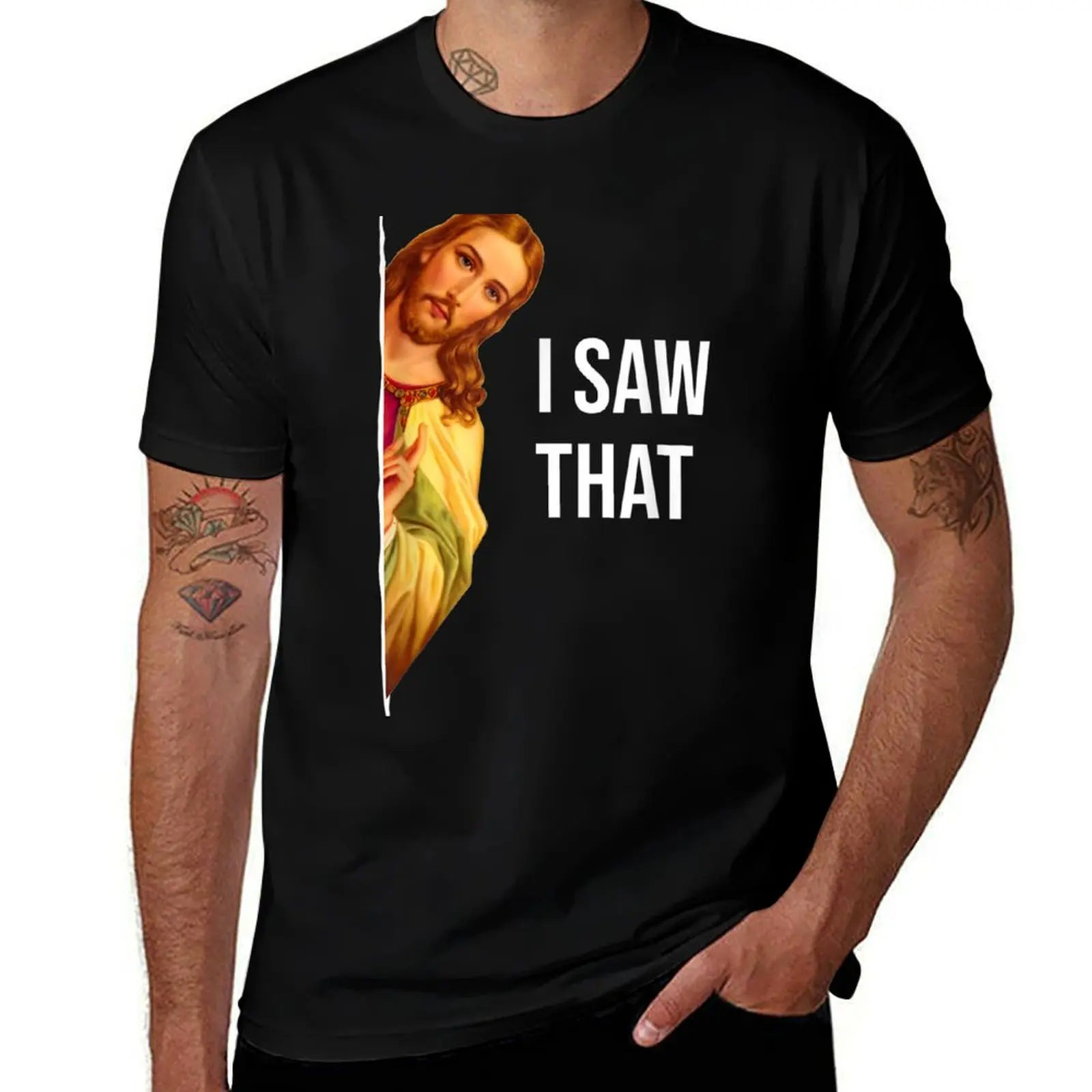 

Funny Quote Jesus Meme I Saw That Christian God Womens Mens T-Shirt mens graphic t shirts cotton t shirt pack T-Shirt