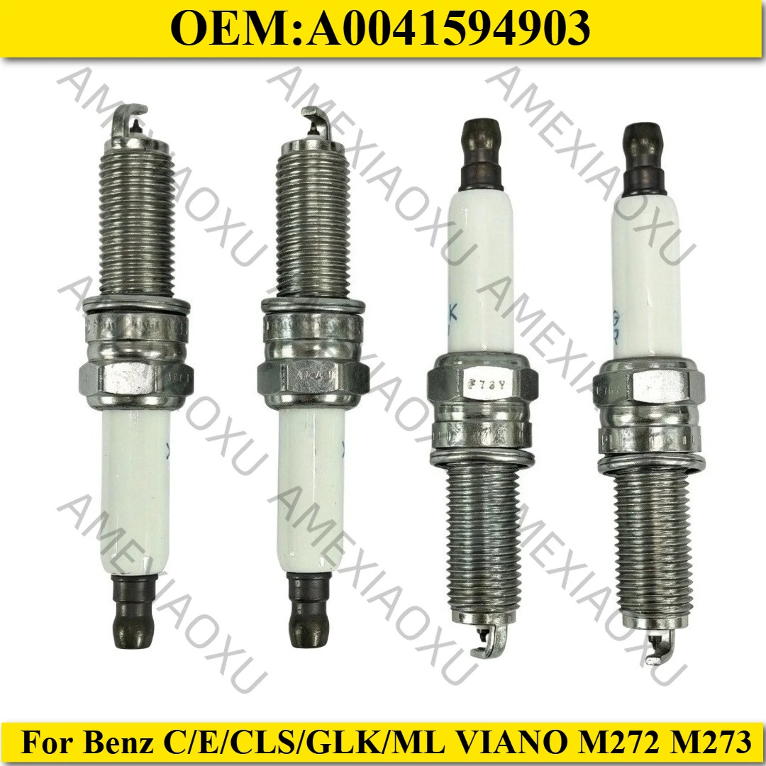 4 Stück PLKR7A 4288 OE:A0041594903 Neue Marke Laser Dual Iridium Zündkerzen für Benz C/E/CLS/GLK/ML VIANO M272 M273 AMEXIAOXU
