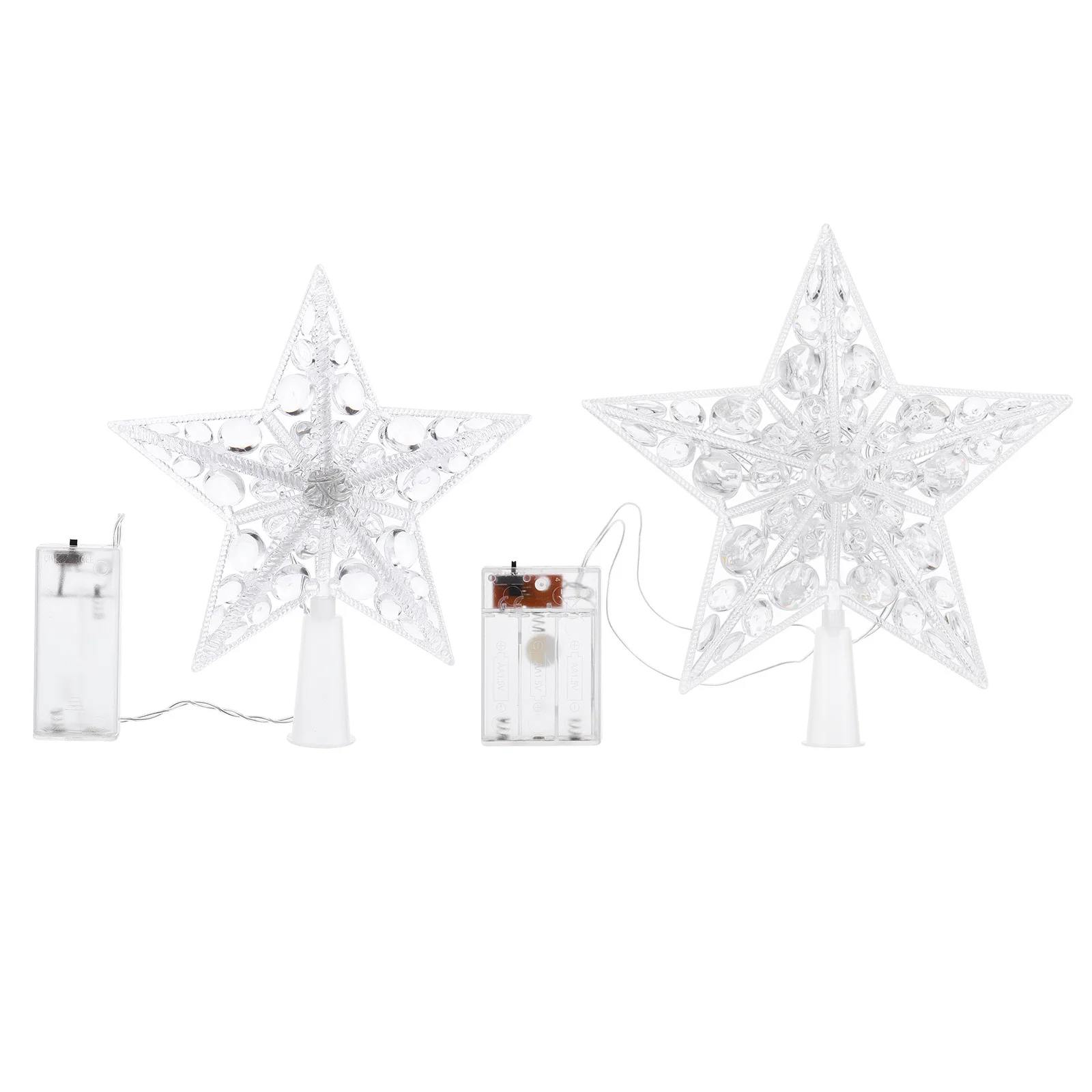 

2Pcs Christmas Tree Topper Star Light Warm White LED Star Shaped Light Christmas Tree Decoration Xmas Treetop Lamp