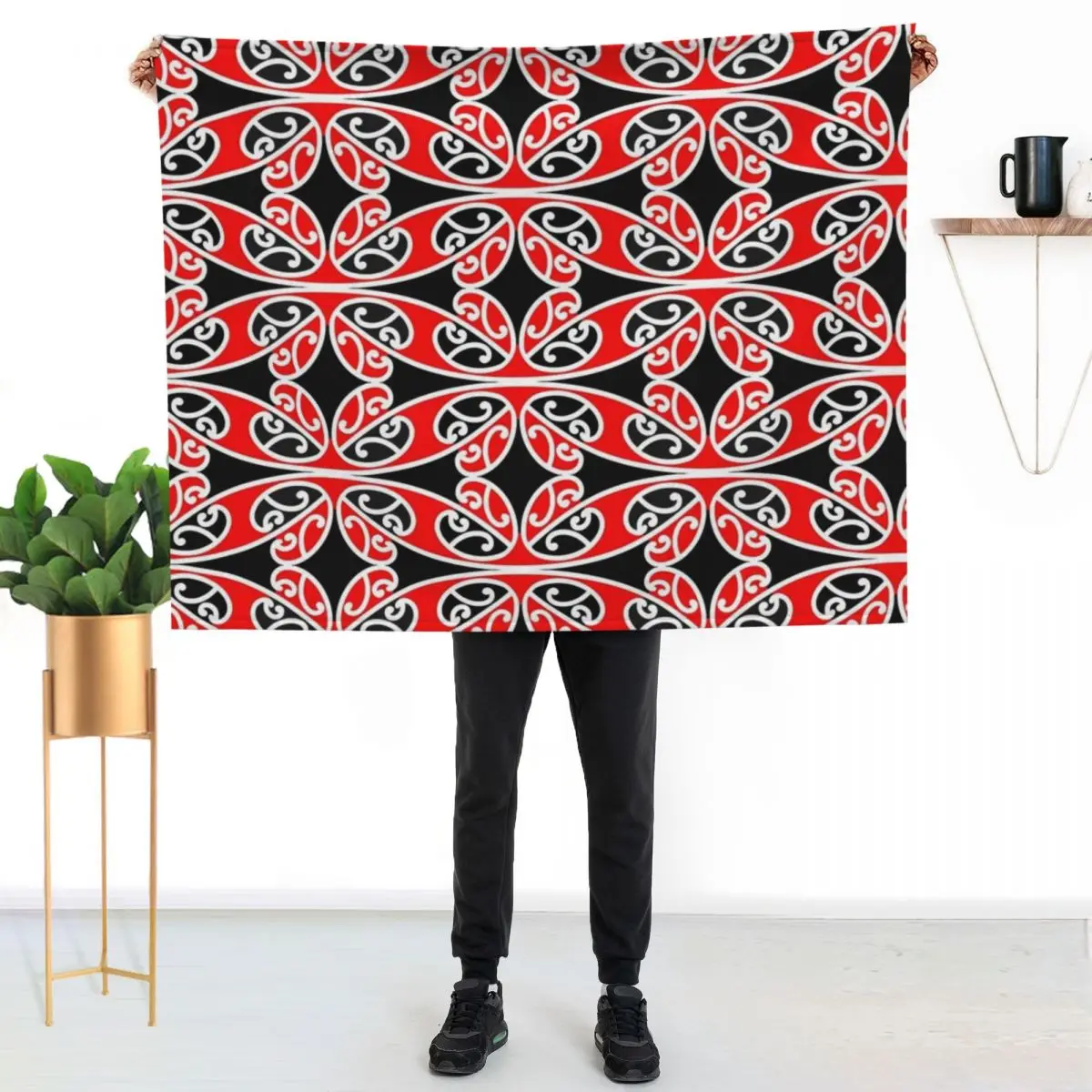 Maori Traditional Pattern Hammehead Shark Throw Blanket Sofa Quilt Shaggy Hair sofa bed Soft Beds christmas decoration Blankets