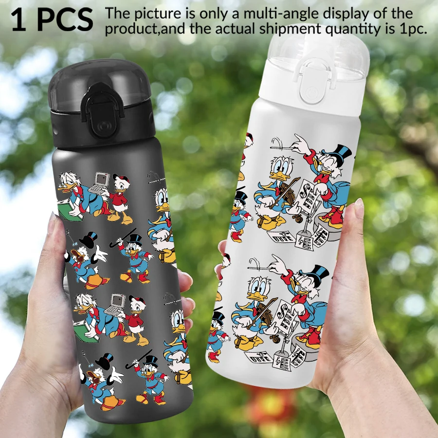1 szt. Disney Donald Duck, wzór z rodziną Disneya, plastikowa butelka na wodę 770 ml, bidon sportowy na zewnątrz, prezent urodzinowy/na powrót do szkoły