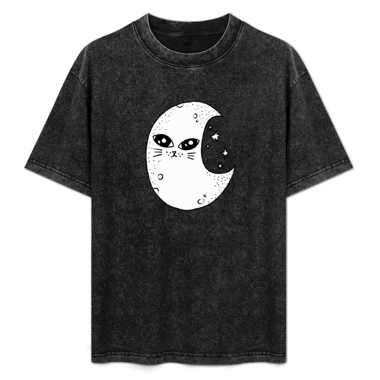 

Moon Cat T-Shirt customs blue lock Clothing vintage clothes clothing for men
