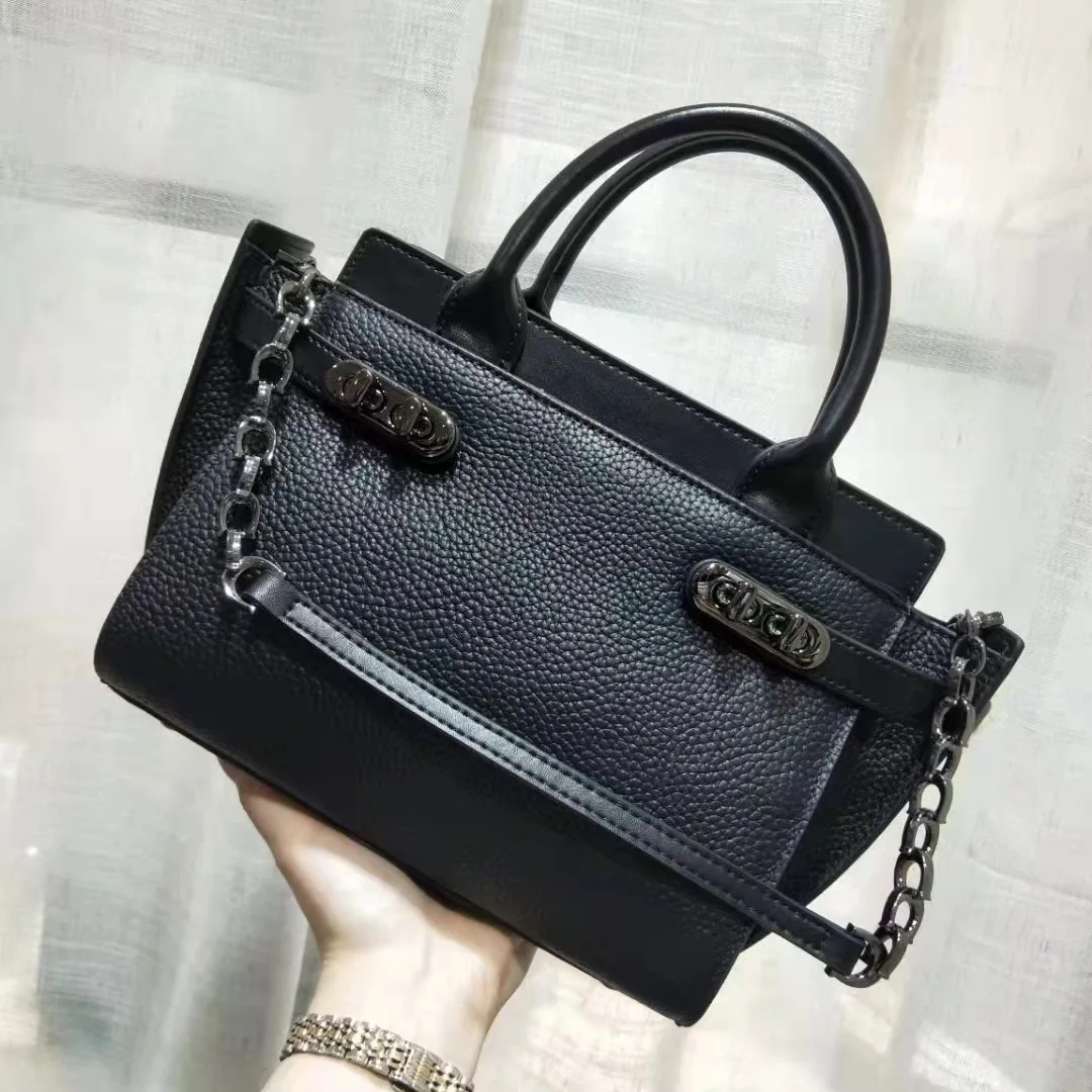 2024 New Genuine leather long line hand Women bag wings bag borsa a tracolla singola fashion color contrast trend