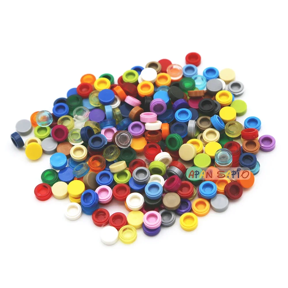 100 pièces carrelage 1x1 rond bricolage blocs de construction briques 33 couleurs jouets éducatifs créatifs pour les enfants taille Compatible avec 98138