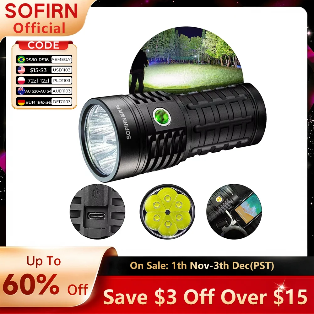 SOFIRN Q8PLUS Powerful LED Flashlight IF23 PRO RGB Light 5000lm C8G SC29 HS40 Headlamp Ship from Local Warehouse