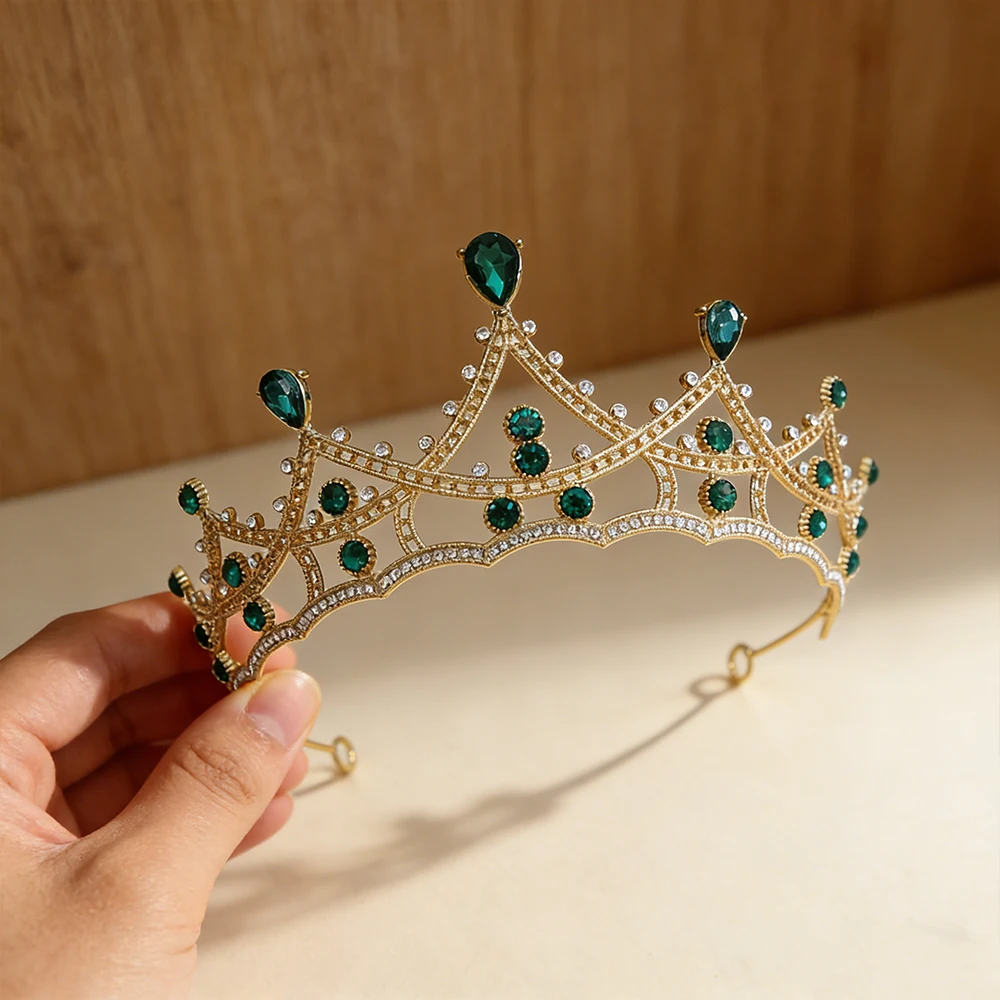 1pc Crystal Accents Intricate Filigree Crown Details Luxurious Regal Vibes Special Events Charming Dazzling Design Styles