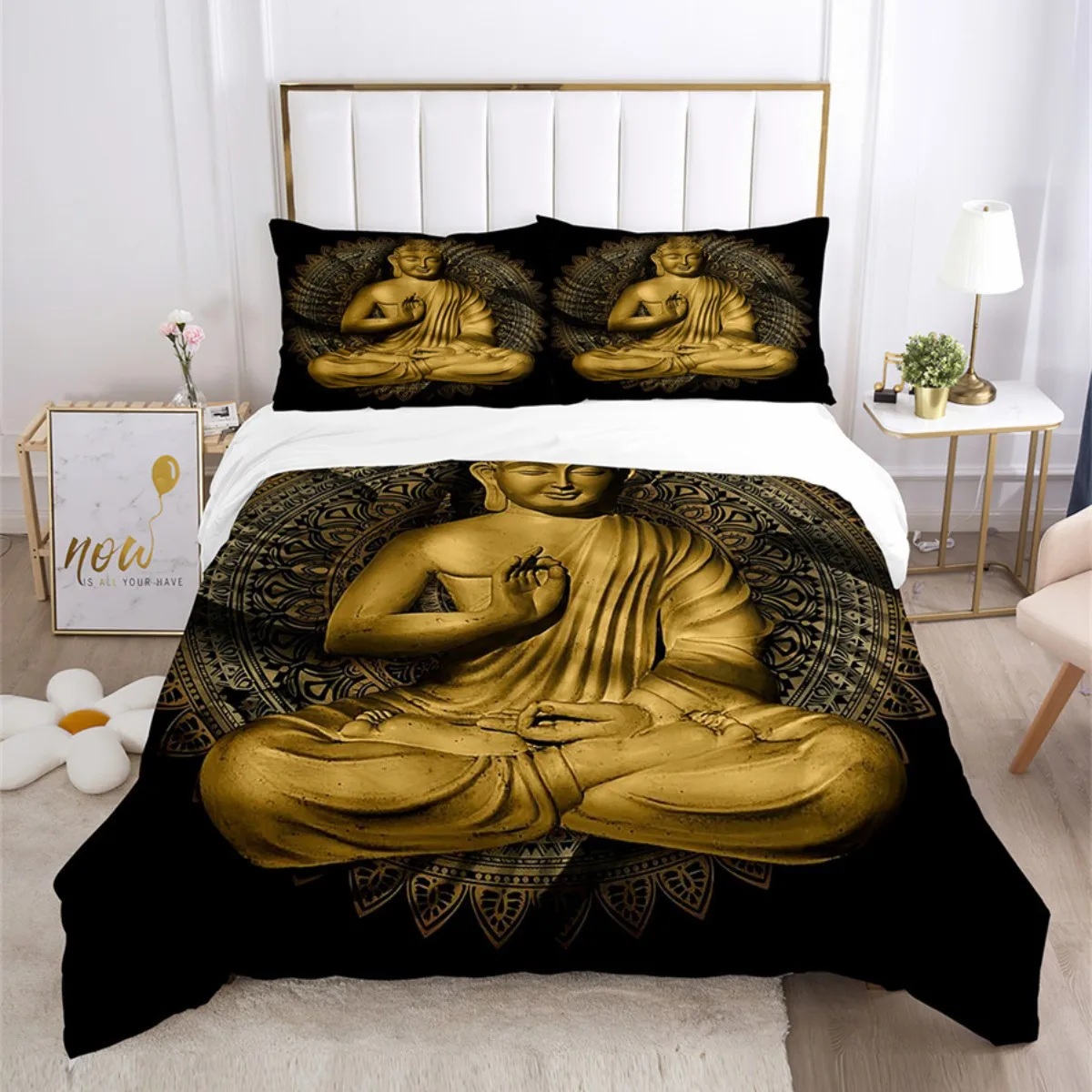 Buddha 3D Bedding Set Fatima Hand Hamsa Hand Single Twin Full Queen King Quilt Cover Pillowcases Lotus eye Duvet Cover Sets