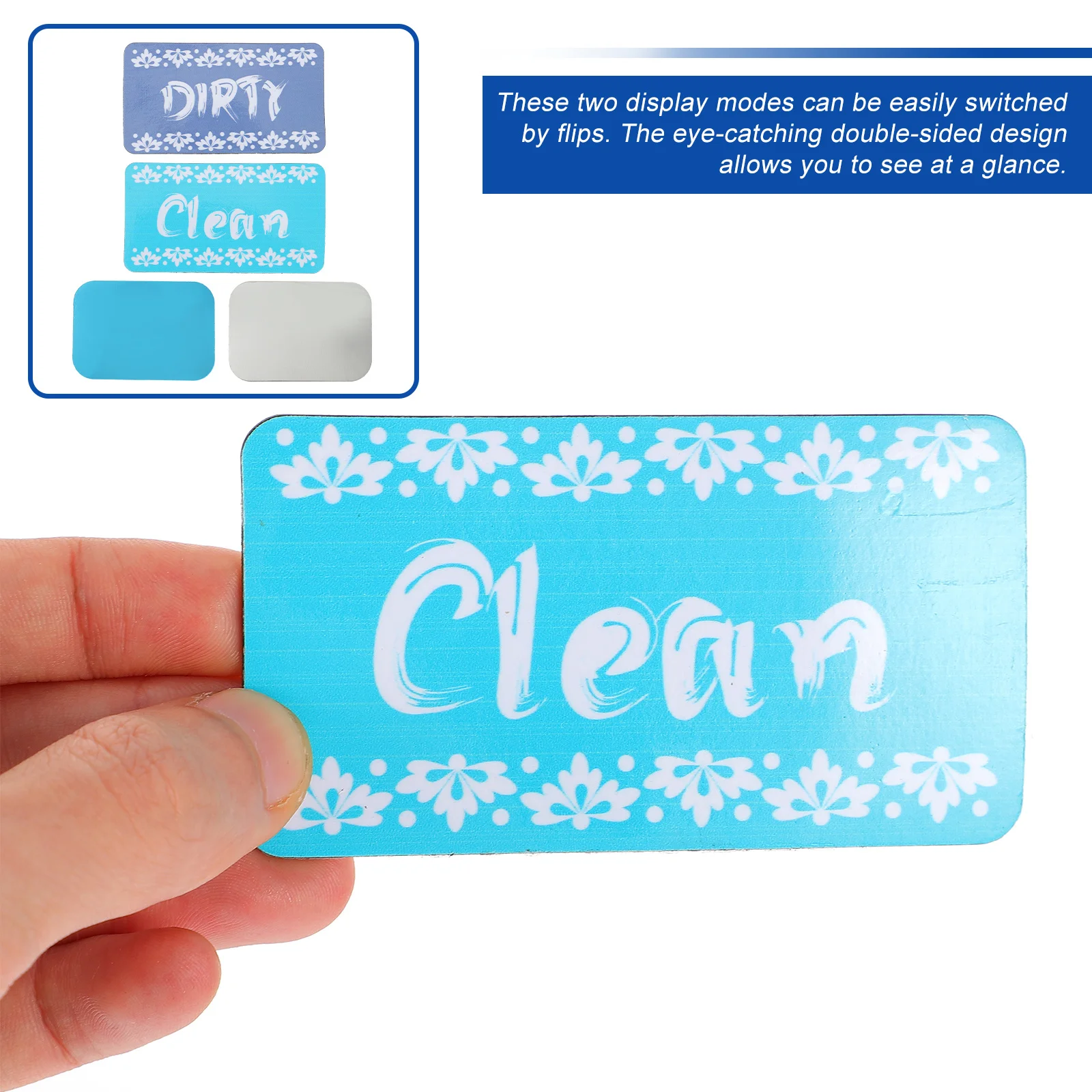 1 قطعة مؤشر مغناطيسي نظيف قذر لغسالة الصحون المزدوج الجانب الوجه تسجيل المغناطيس ملصق ديكور المنزل #2