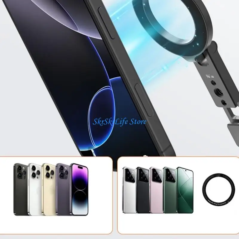 E65E Metal Folding Phone Support For Mobile Devices 12 Series Having Complete turn Movement